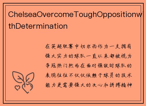 ChelseaOvercomeToughOppositionwithDetermination